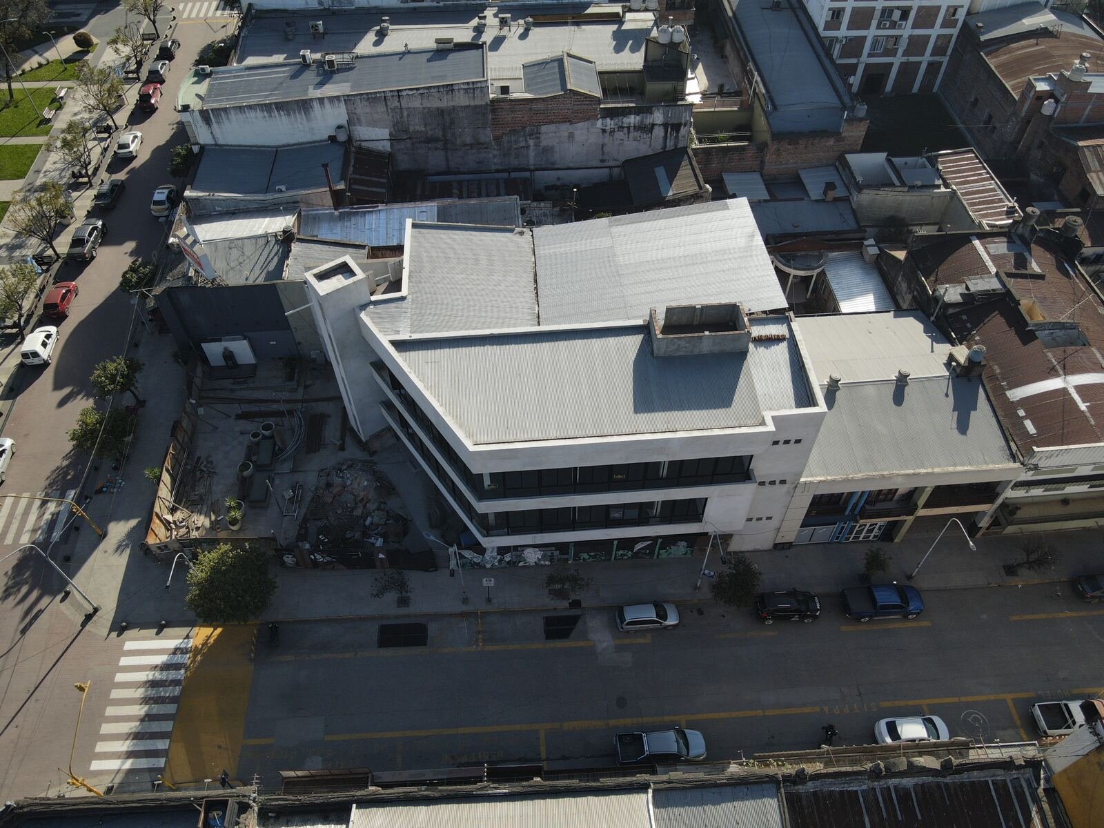 Vista aérea del centro de Plaza Mitre